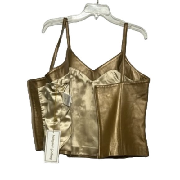 MARGARET GODFREY Gold Soft Leather Fully Lined Camisole NWT - Picture 8 of 16